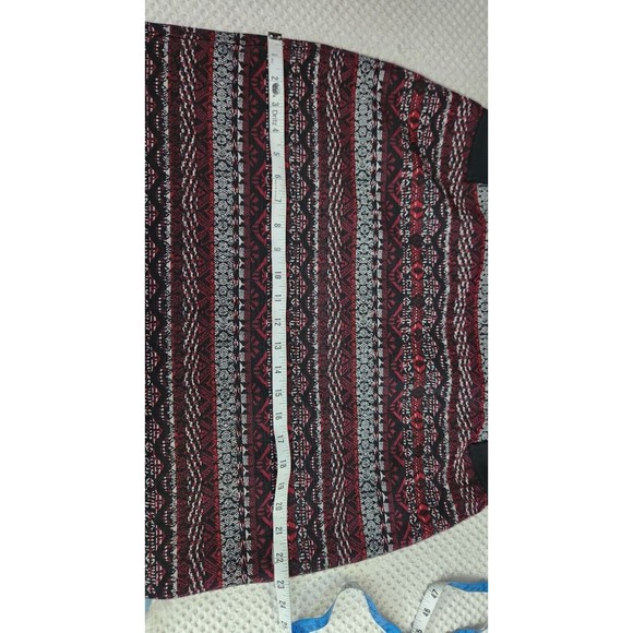 j jill Women Skirt Sz L Red Black Geometric Print Lined Pencil Textured NWT - Picture 8 of 11